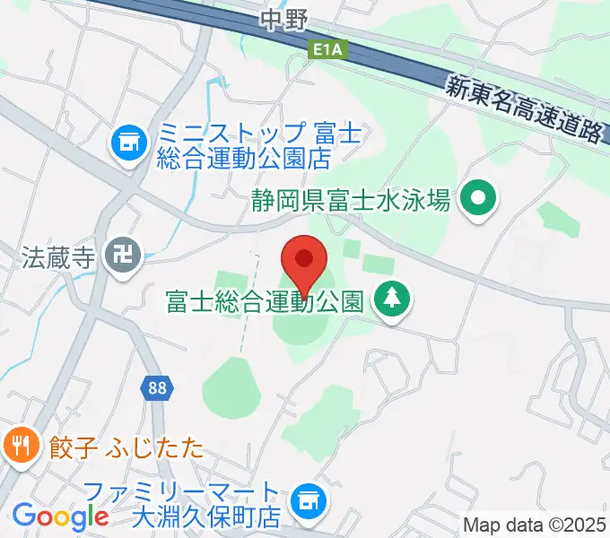 富士総合運動公園陸上競技場の地図