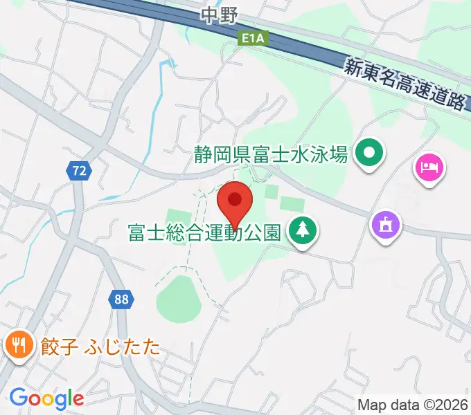 富士総合運動公園陸上競技場の地図