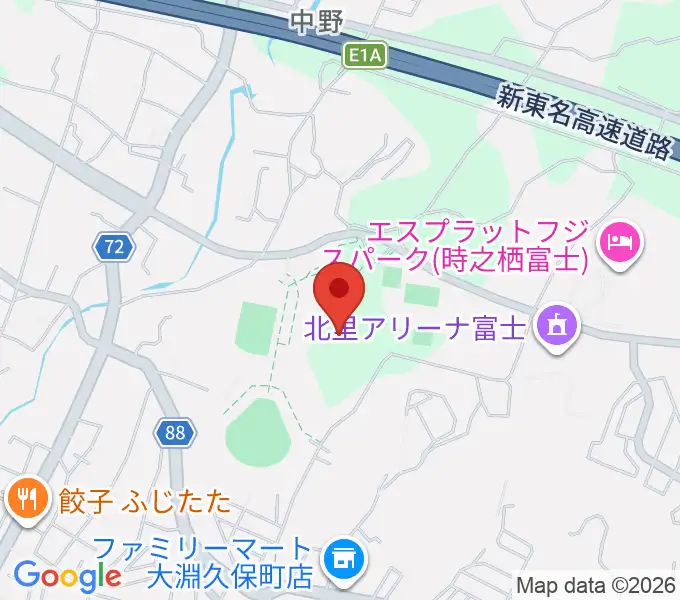 富士総合運動公園陸上競技場の地図