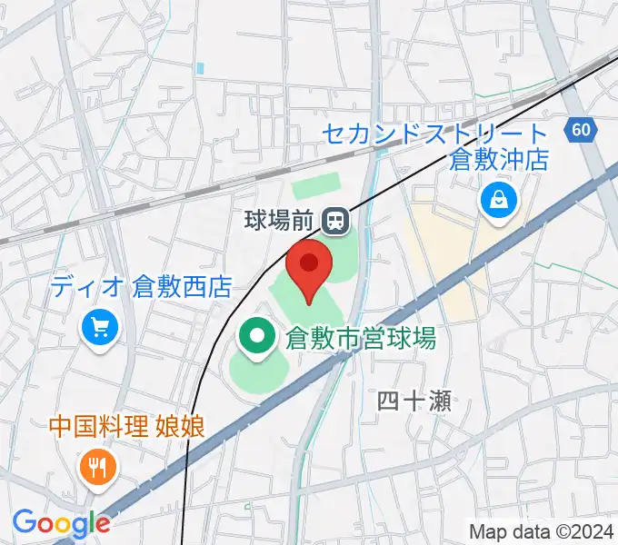 倉敷運動公園陸上競技場の地図