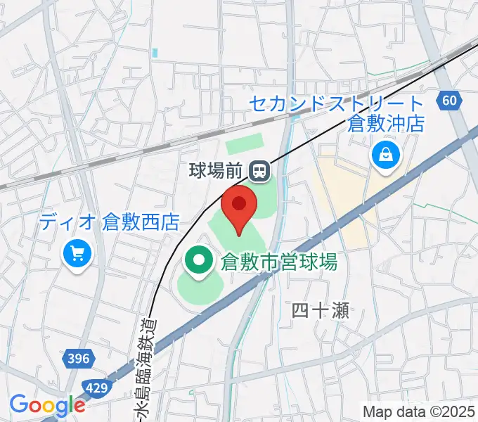 倉敷運動公園陸上競技場の地図