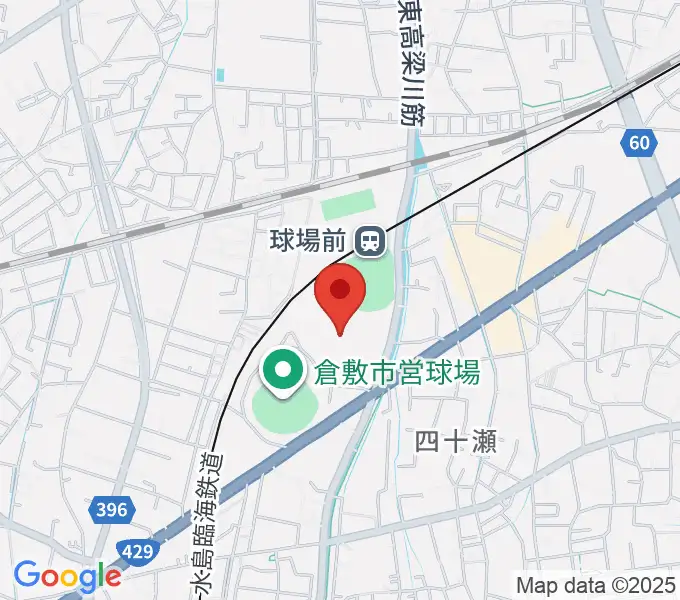 倉敷運動公園陸上競技場の地図