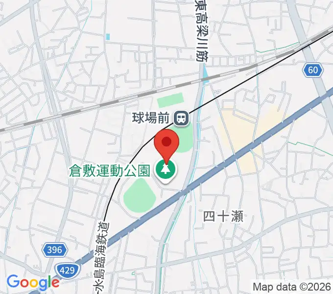 倉敷運動公園陸上競技場の地図