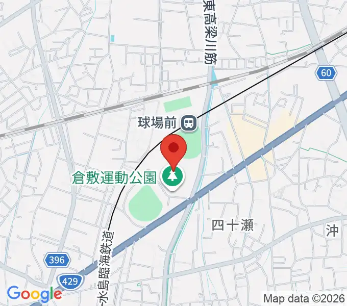 倉敷運動公園陸上競技場の地図