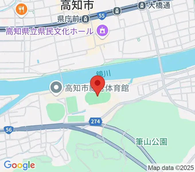 りょうまスタジアムの地図