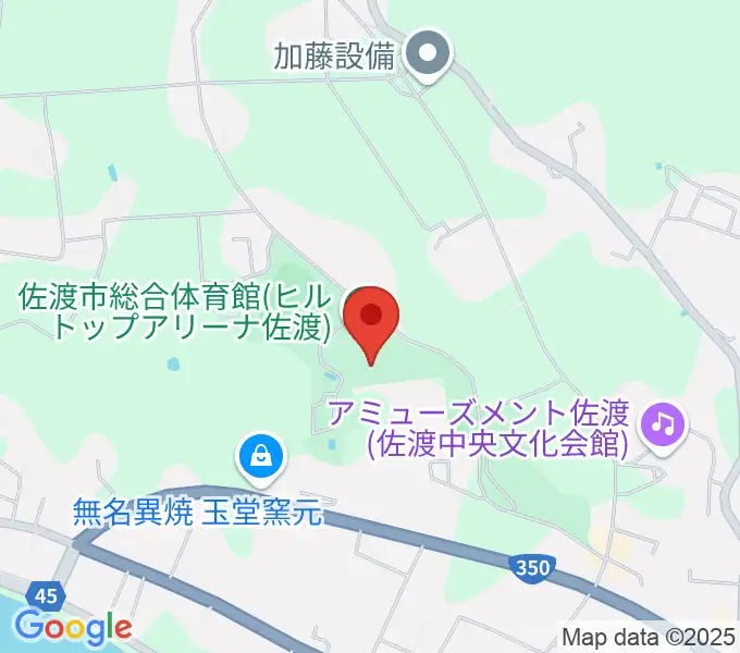 ヒルトップアリーナ佐渡の地図