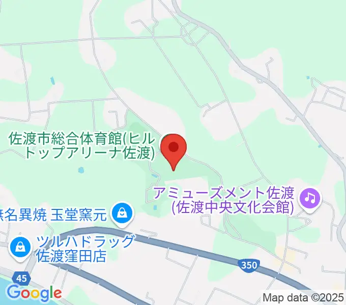 ヒルトップアリーナ佐渡の地図