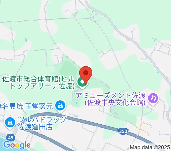 ヒルトップアリーナ佐渡の地図