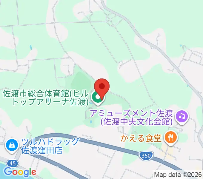 ヒルトップアリーナ佐渡の地図