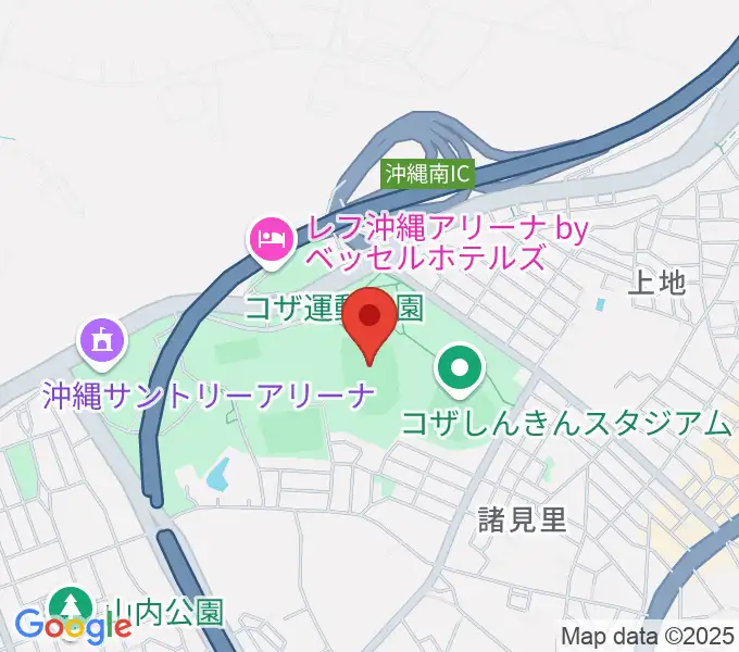 沖縄市陸上競技場の地図