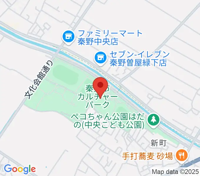 秦野市カルチャーパーク陸上競技場の地図
