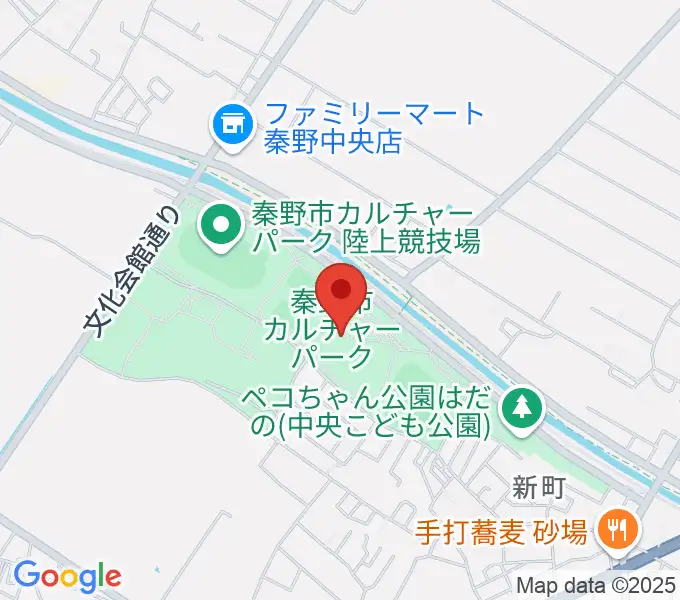秦野市カルチャーパーク陸上競技場の地図