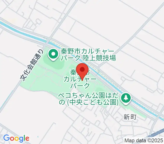 秦野市カルチャーパーク陸上競技場の地図