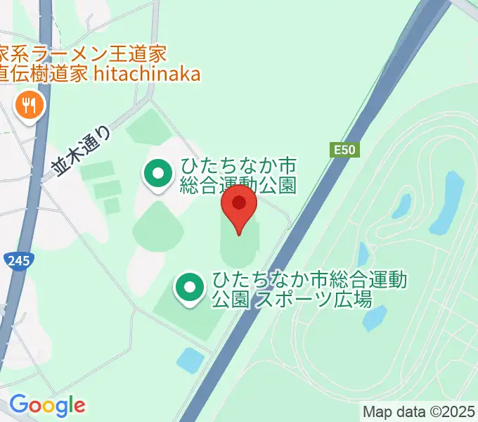 ひたちなか市陸上競技場の地図