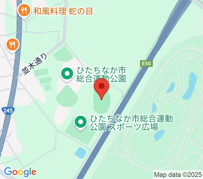 ひたちなか市陸上競技場の地図