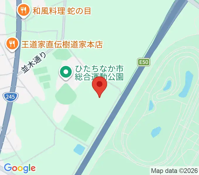 ひたちなか市陸上競技場の地図