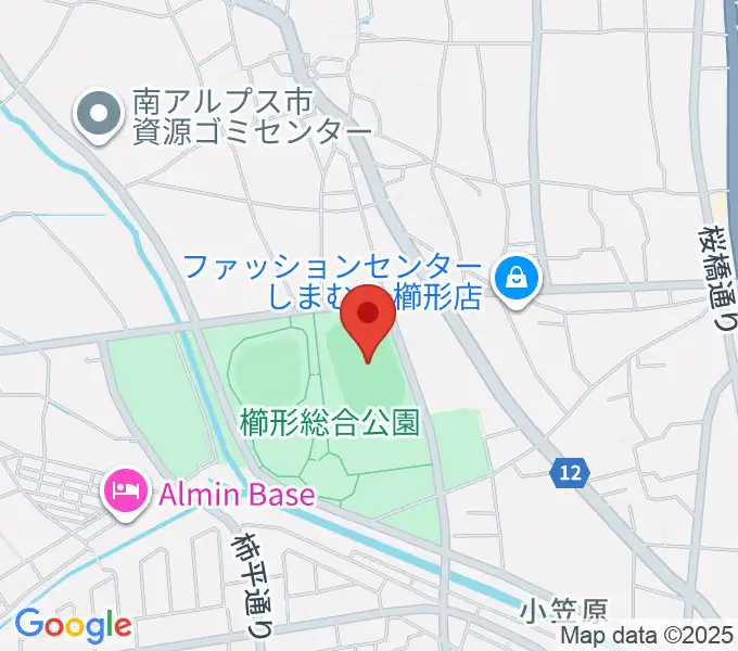 日世 南アルプススタジアムの地図