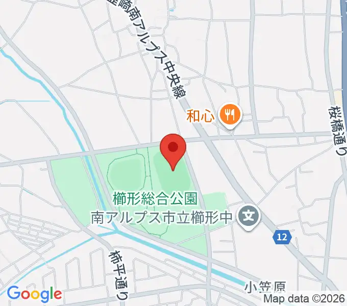 日世 南アルプススタジアムの地図