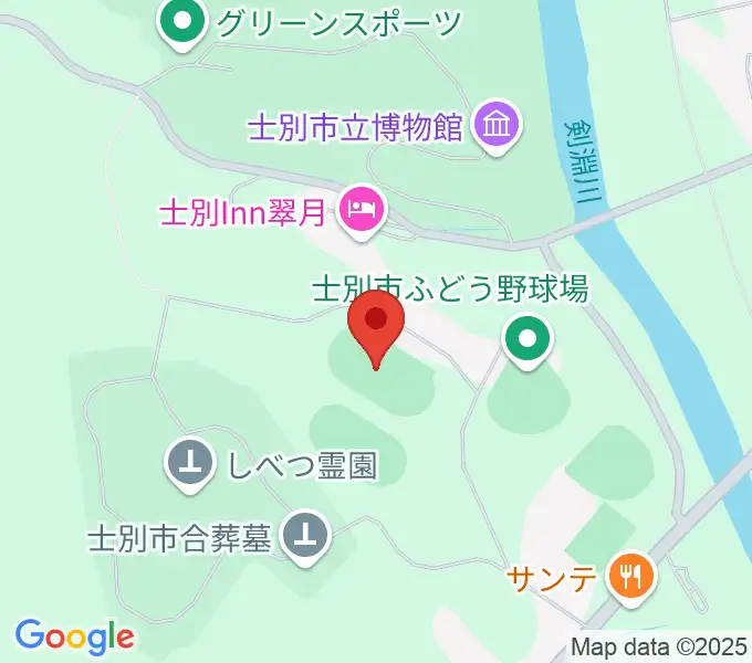 士別市陸上競技場の地図