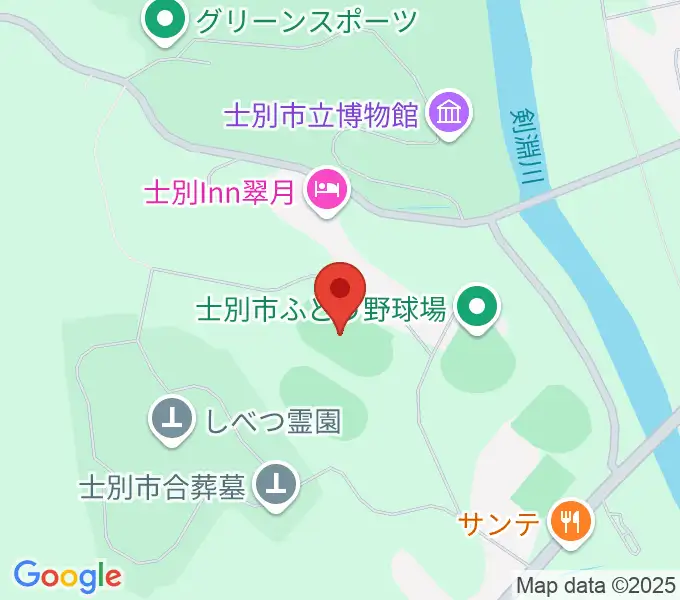 士別市陸上競技場の地図