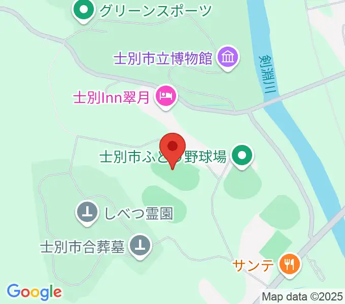 士別市陸上競技場の地図