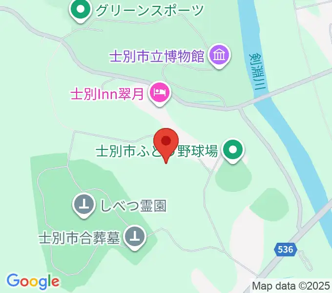 士別市陸上競技場の地図