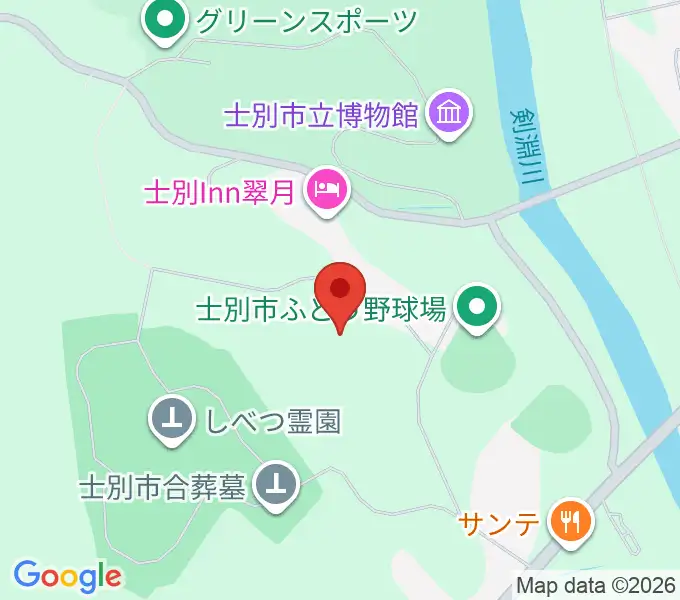 士別市陸上競技場の地図