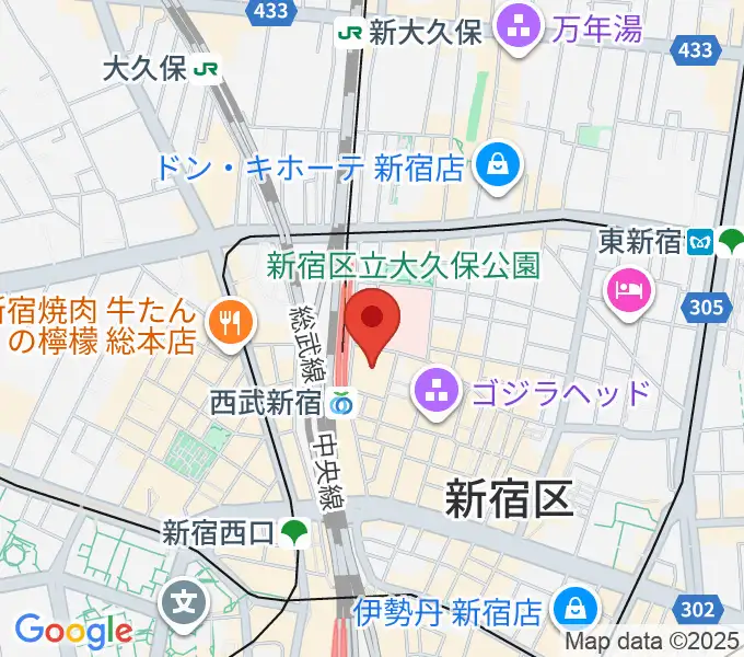 Zepp新宿の地図