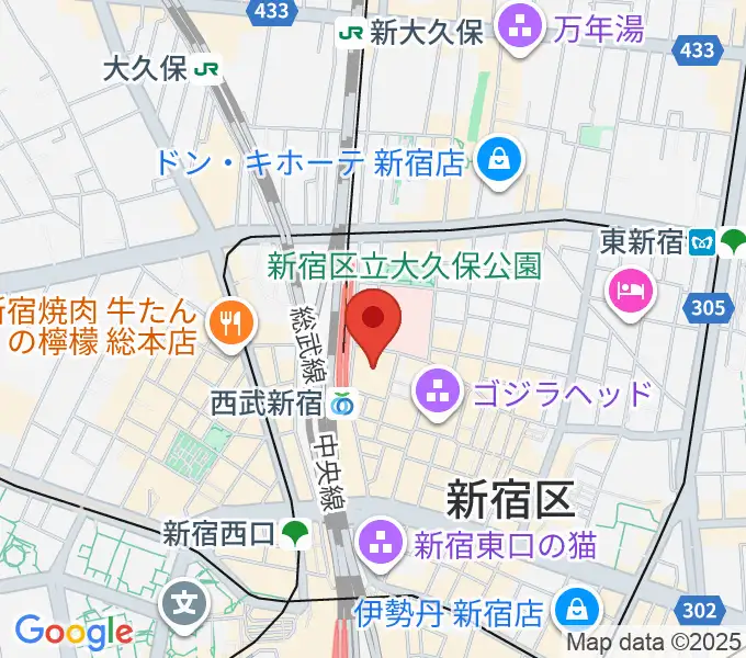 Zepp新宿の地図
