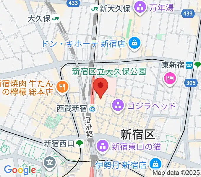 Zepp新宿の地図