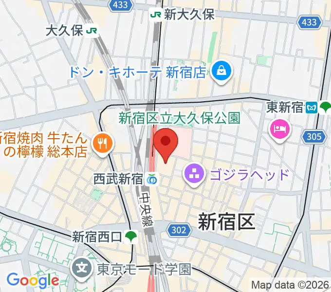 Zepp新宿の地図