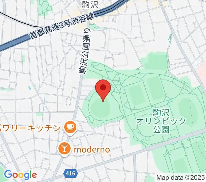 駒沢オリンピック公園硬式野球場の地図