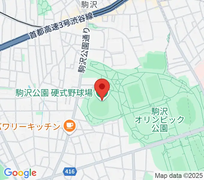 駒沢オリンピック公園硬式野球場の地図