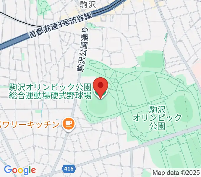 駒沢オリンピック公園硬式野球場の地図