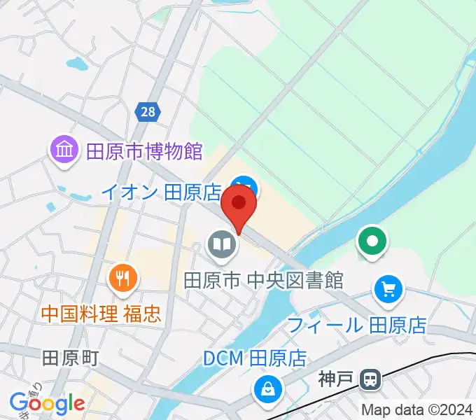 田原文化会館の地図