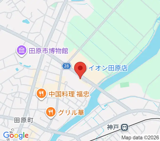 田原文化会館の地図