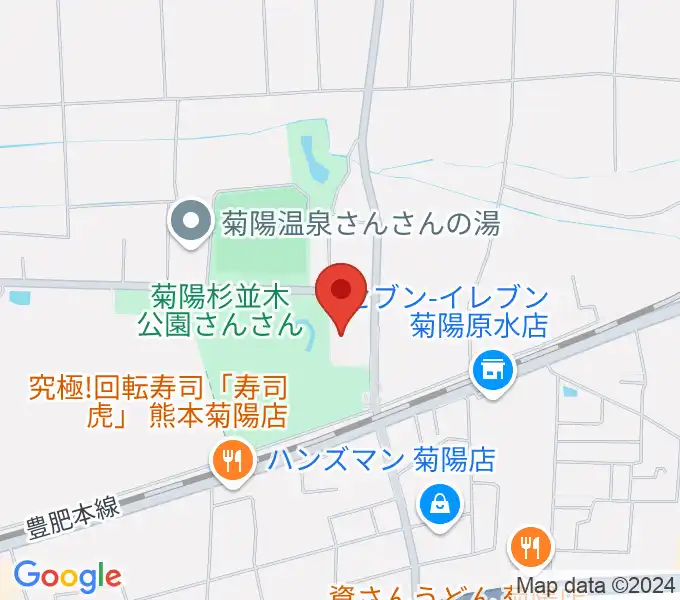 菊陽町図書館ホールの地図