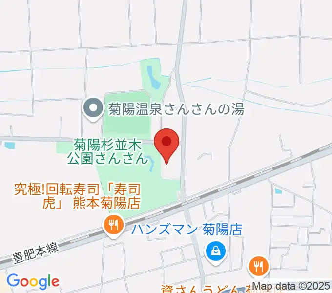菊陽町図書館ホールの地図