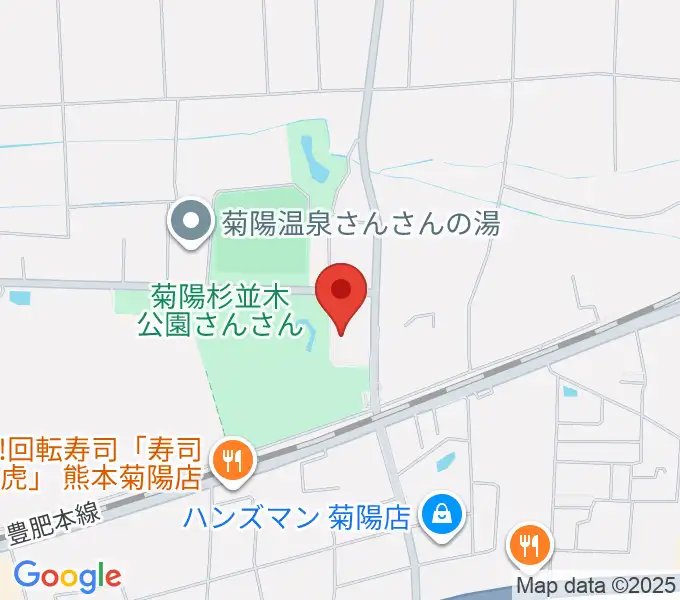 菊陽町図書館ホールの地図