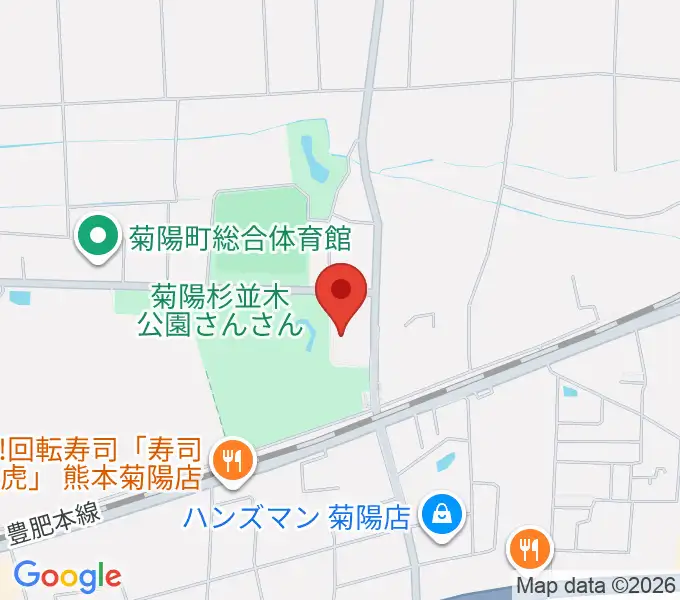 菊陽町図書館ホールの地図