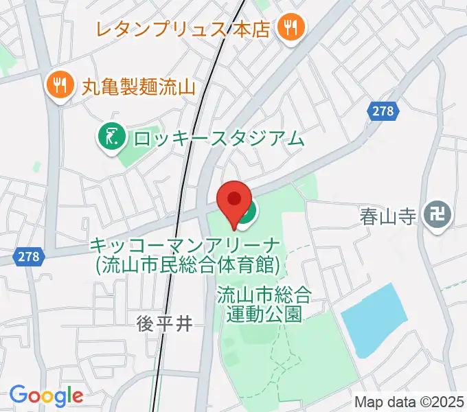 キッコーマンアリーナの地図