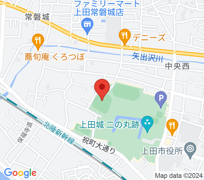 上田城跡公園野球場の場所