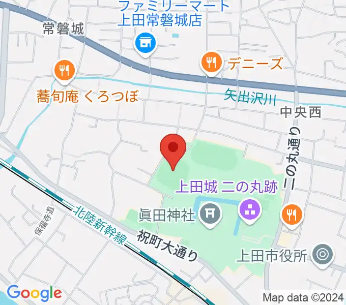 上田城跡公園野球場の地図