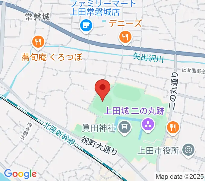 上田城跡公園野球場の地図