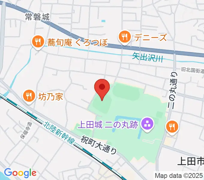 上田城跡公園野球場の地図