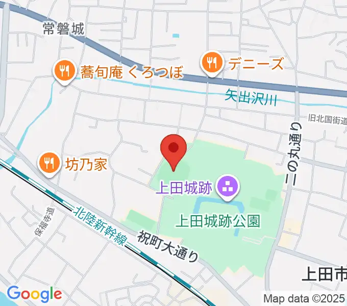上田城跡公園野球場の地図