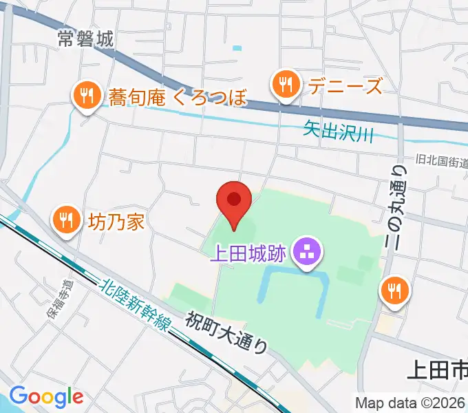 上田城跡公園野球場の地図