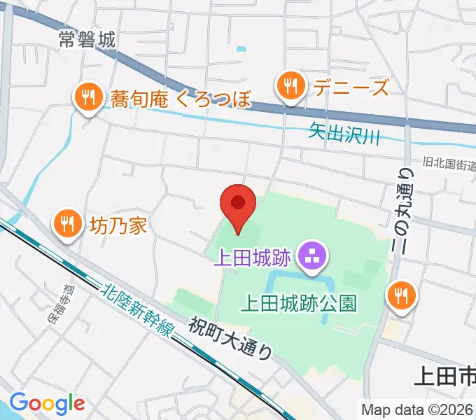 上田城跡公園野球場の地図