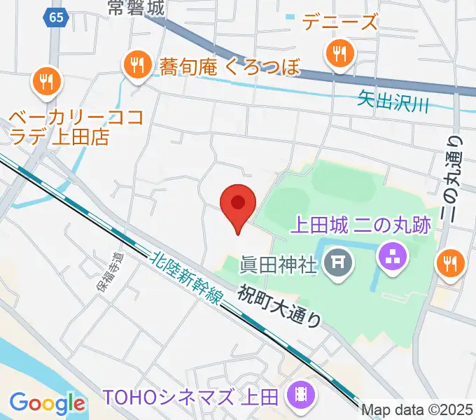 上田城跡公園体育館の地図