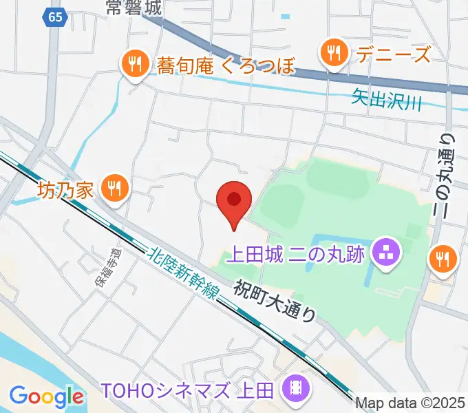上田城跡公園体育館の地図